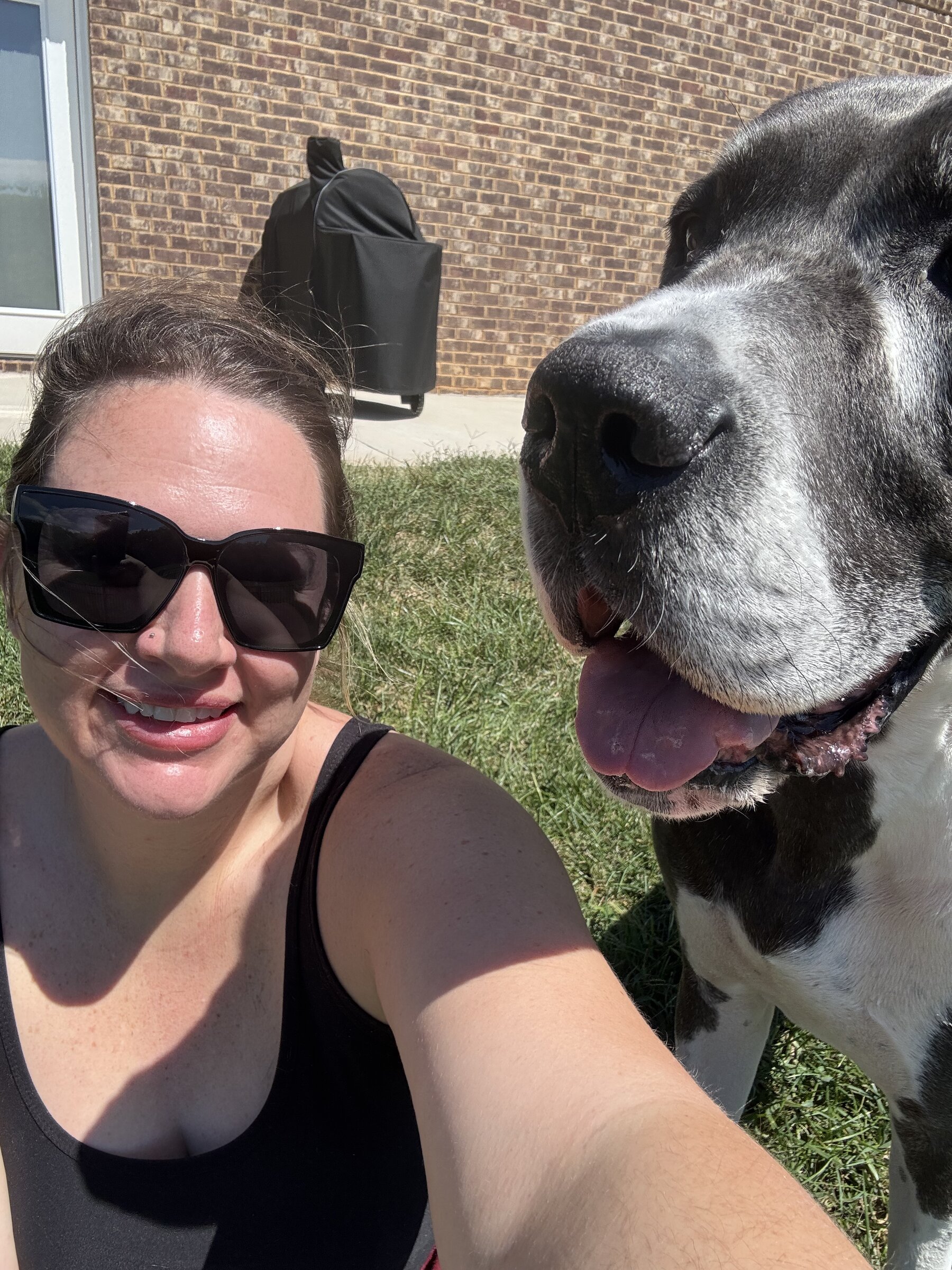 Kelly Wertz with a Great Dane, Loudon Tennessee